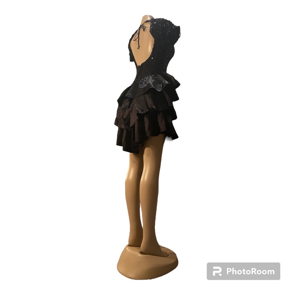 Sequins 80s black dress for girls size: 6/small